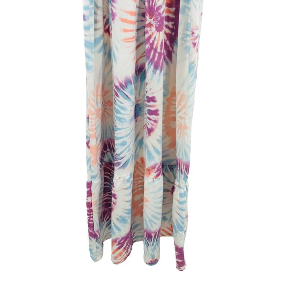 32° Cool Degrees Maxi Dress Ruffle Strap Purple Blue Tie Dye Youth large 12/14 - Picture 4 of 10